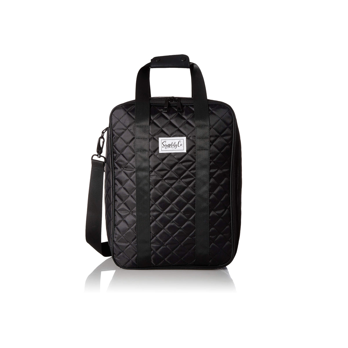 Simplily Co. Carry-on Underseat Shoulder Bag | Black Quilted