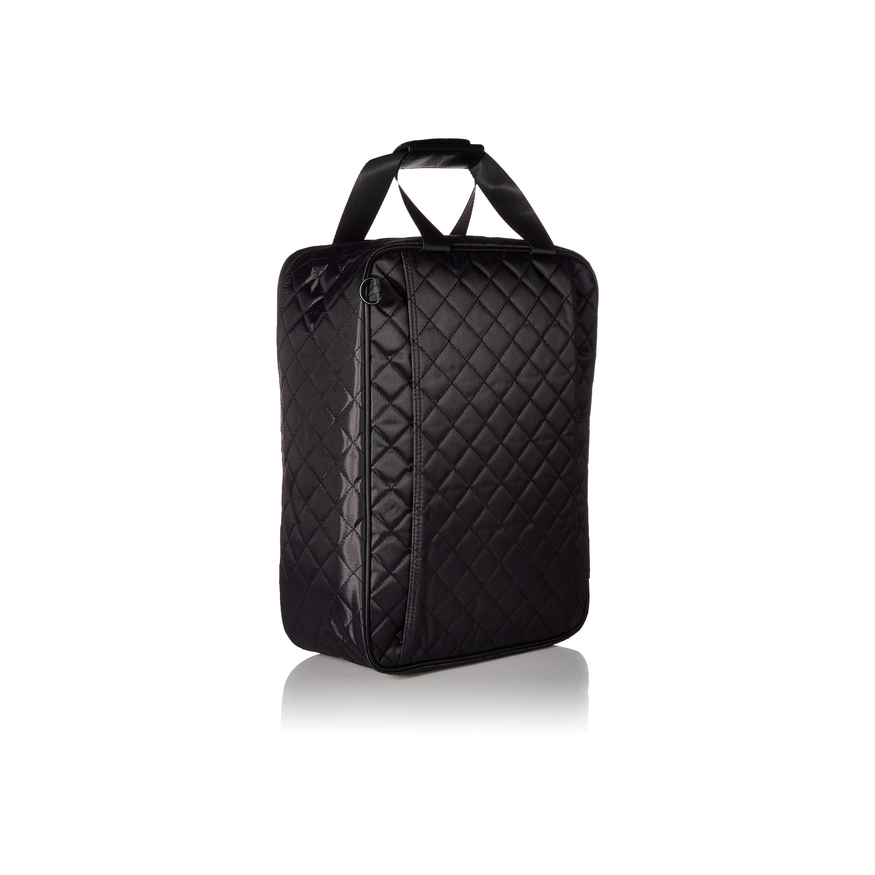 Simplily Co. Carry-on Underseat Shoulder Bag | Black Quilted